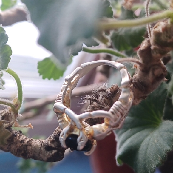 New ☠️keleton & Black Crystal Ring☠️ - Picture 3 of 11